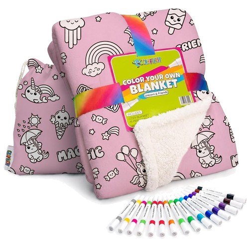 Kids unicorn art blanket with - unicorn,
